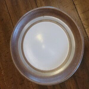 Vintage Otagiri Mocha Brown Rim Salad Plate Stoneware Speckled Japan 8.25 In